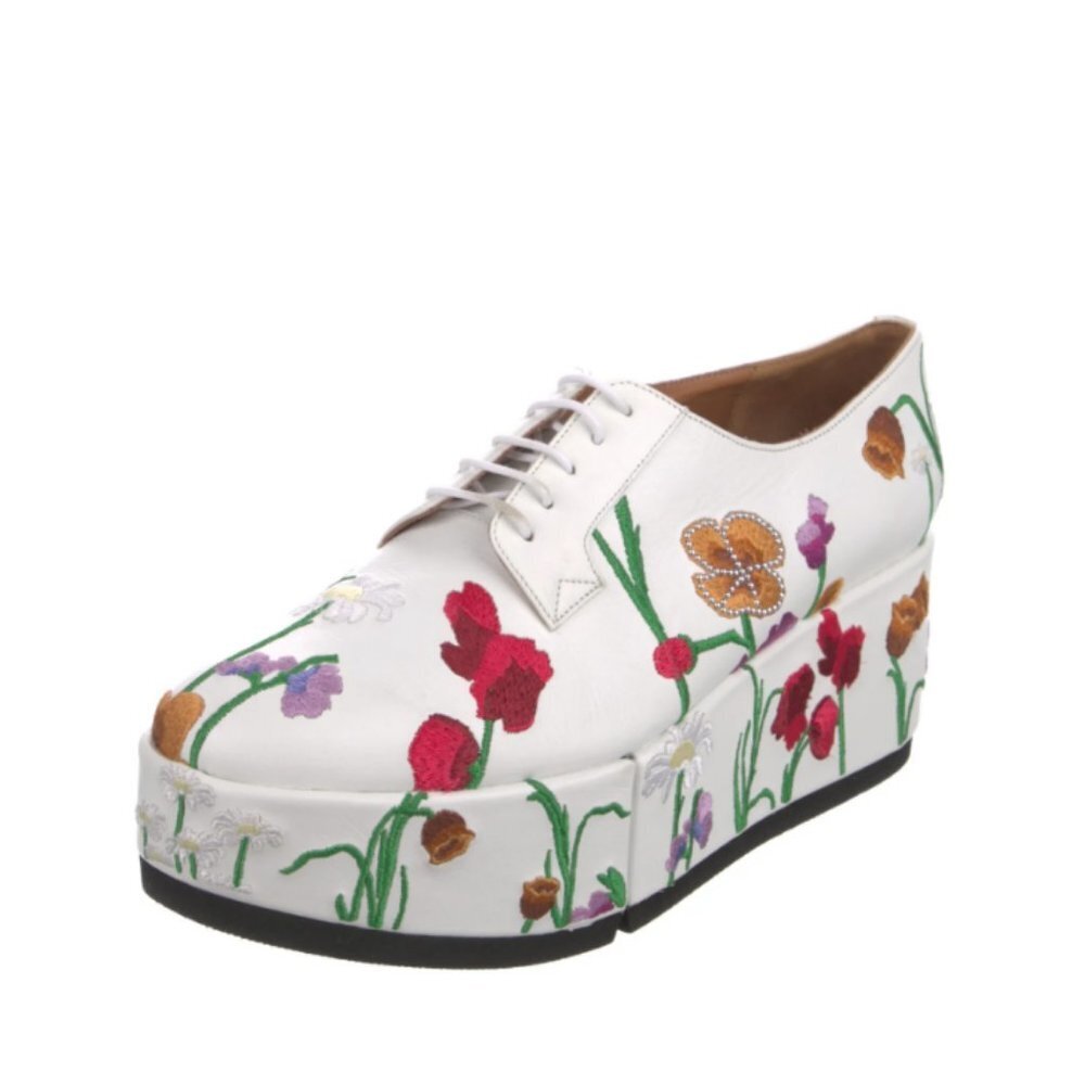 Robert Clergerie x Lucia Liu Anyang Floral Platform Loafers in White 40.5 10 - Picture 2 of 9